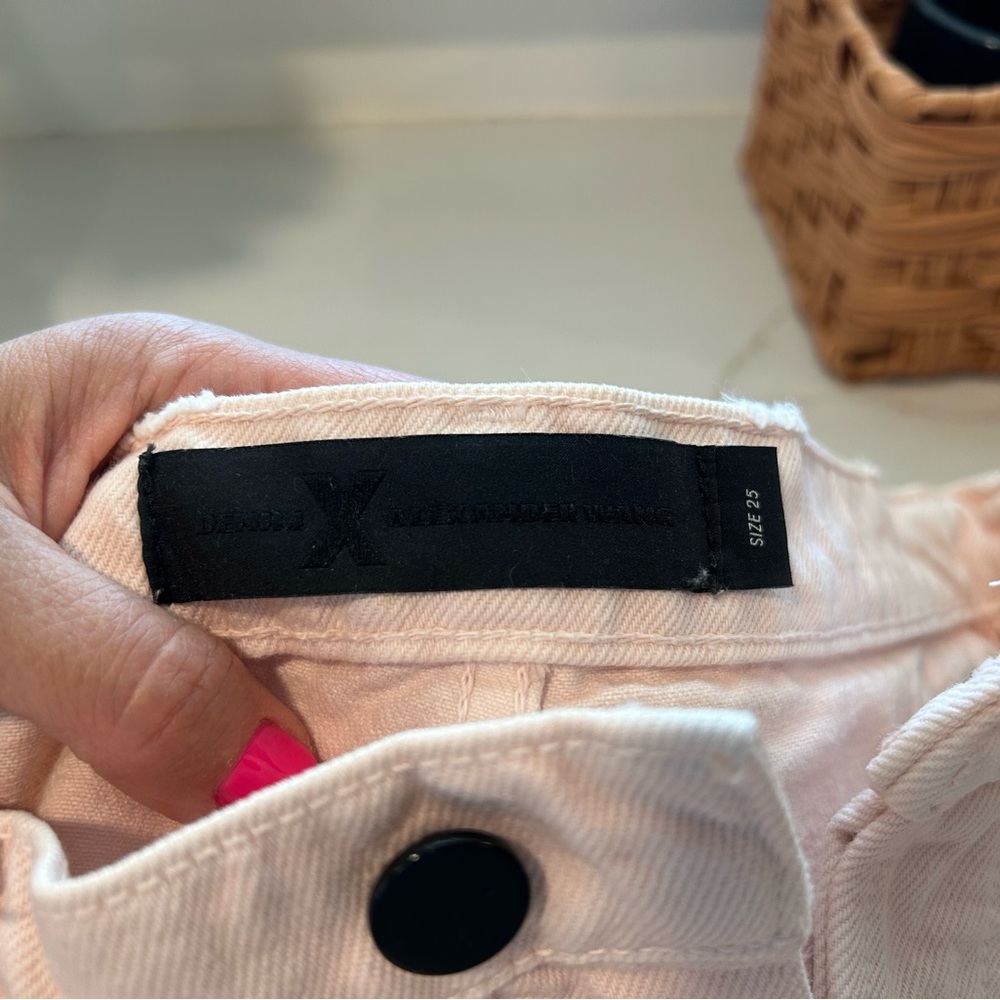 Alexander Wang Pink Distressed Jean Shorts - Picture 2 of 9